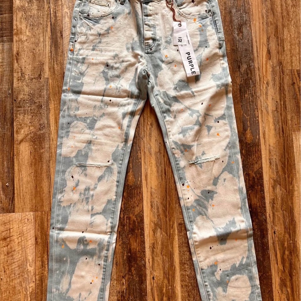 Men purple brand light tie die denim Size 36
